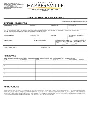 Fillable Online Employment Application Form Classified Positions