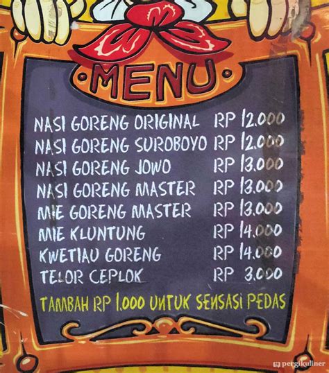 Selalu Diperbarui Menu Nasi Goreng Master Gayungan Surabaya