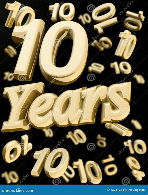 Golden 10 Years Anniversary Stock Illustration Illustration Of Period