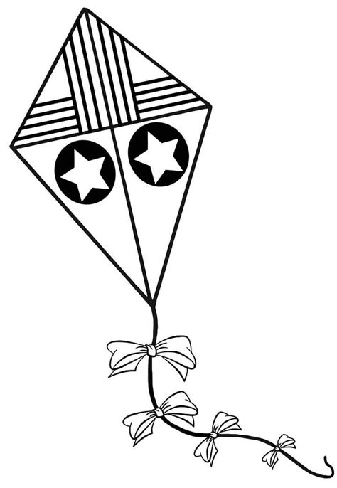 Kite Coloring Page - Free Printable Coloring Pages for Kids