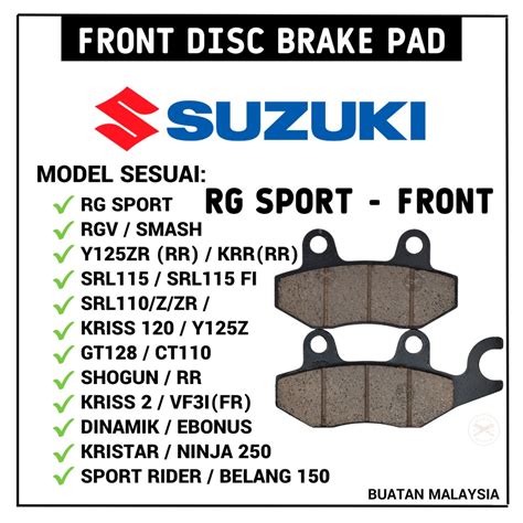 Front Disc Brake Pad Rg Sport Rgs Rgv Smash Y Zr Srl Fi Kriss