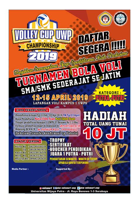 Poster Turnamen Bola Voli Live Turnamen Bola Voli Gelora Bbs Cup 2020