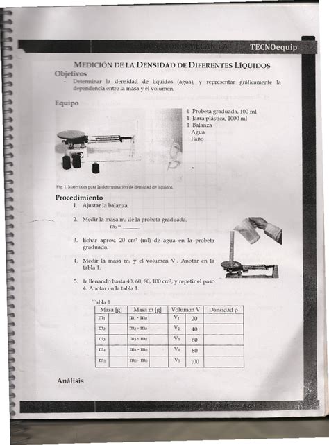 6 Medición DE LA Densidad DE Diferentes Líquidos OÓ DE LA DENSIDAD