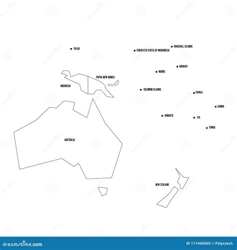 Oceania Outline Map Cartoon Vector | CartoonDealer.com #13021823