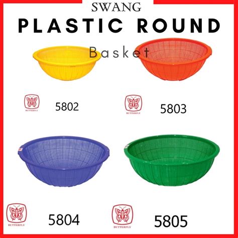 Bakul Bulat Plastic Round Basket Colander Bakul Beras Random