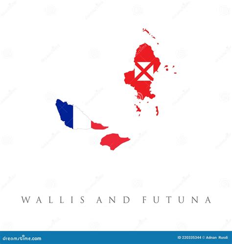 Map Of Wallis And Futuna In Wallis And Futuna Flag Colors Vector