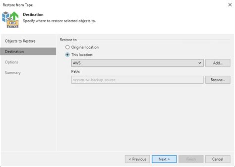 Step 3 Specify Restore Destination User Guide For VMware VSphere