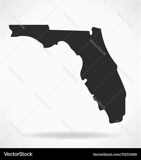 Florida Fl State Map Shape Simplified Royalty Free Vector