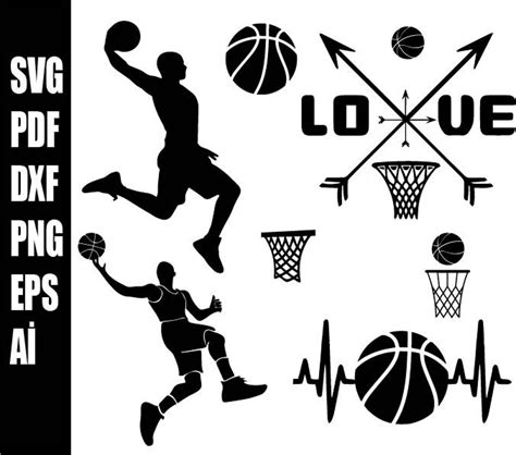 Basketball SVG Basketball Silhouette SVG Cut Files Basketball Bundle ...