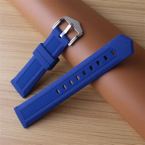 Blue Silicone Rubber Watch Strap Bands Fit Sport Watches Fashion Accessories Watchband 16mm 18mm