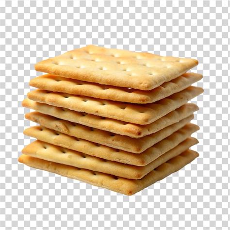 Premium PSD Stack Of Saltine Crackers Isolated On Transparent Background