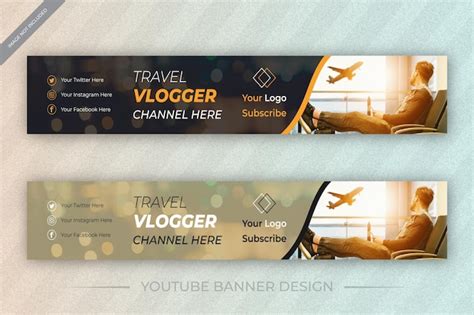 O banner do Vlog do YouTube de viagem e a capa do YouTube são úteis