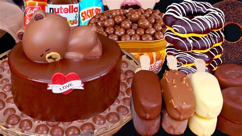 Asmr Maltesers Chocolate Milk Magnum Ice Cream Cake Doughnuts Nutella