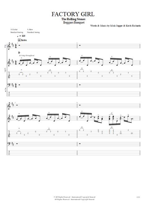 Factory Girl Tab By The Rolling Stones Guitar Pro Full Score