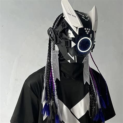 Amazon Yyinyuan White Cyberpunk Mask Futuristic Techwear