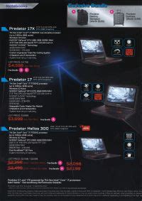 Acer Predator Notebooks Pg Brochures From Comex Show Singapore