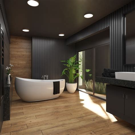 Bathroom Interior In Black Color Scheme Model - TurboSquid 1768151