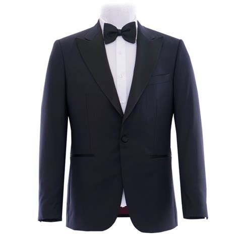 Navy Peak Lapel Tuxedo Esclot Suit Tailors London