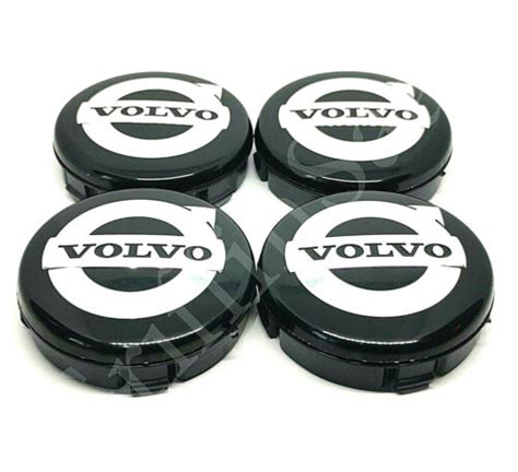 4x Volvo Alloy Wheel Centre Hub Caps 64mm Black XC40 C40 XC60 XC90 V60