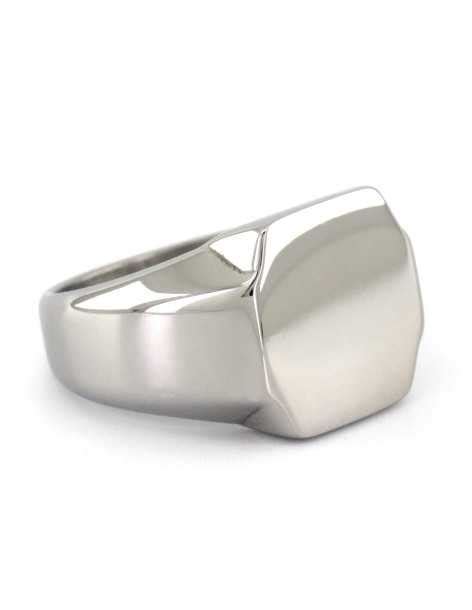 men signet ring  cross  stainless steel silver rom bijou box