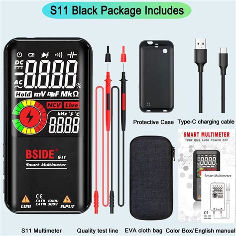 BSIDE Digital Multimeter S10 S11 S20 Smart DC AC Capacitor Ohm Diode