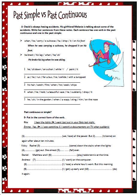 Past Simple Vs Past Continuous Intermediate Worksheet