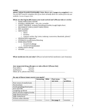 Fillable Online Forms Questionnaires Fax Email Print Pdffiller