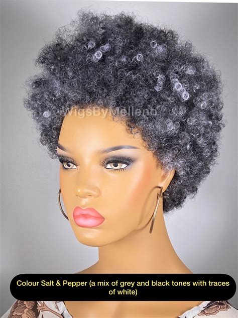 Salt And Pepper Afro Wig Grey Afro Wig Gray Afro Wig Afro Kinky