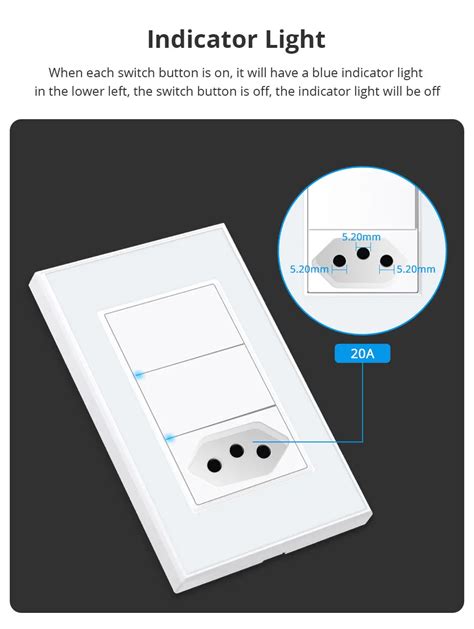 Zemismart Tuya Zigbee A Brazil Socket With Two Push Light Switch