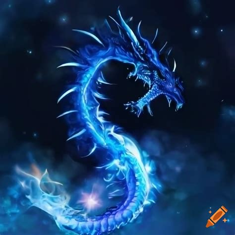 Blue Flame Dragon Background