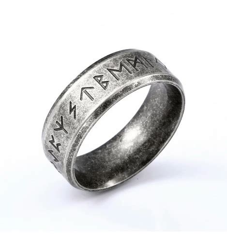 Anillo Vikingo Nórdico Amuleto Runas En Acero Inoxidable Cuotas sin