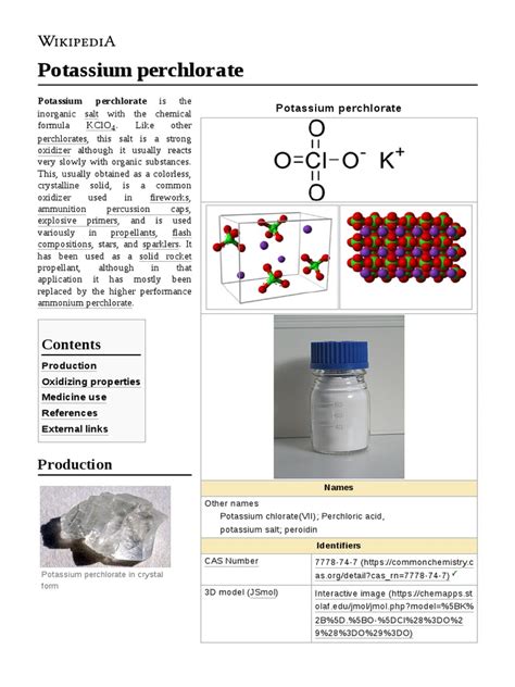 Potassium Perchlorate Pdf Materials Chemical Compounds