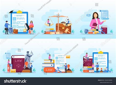 Notary Services Legal Assistance Flat Vector Stock Vector Royalty Free