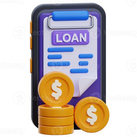 Loan Application 3d Icon Online Loan Application 3d Render Coin With