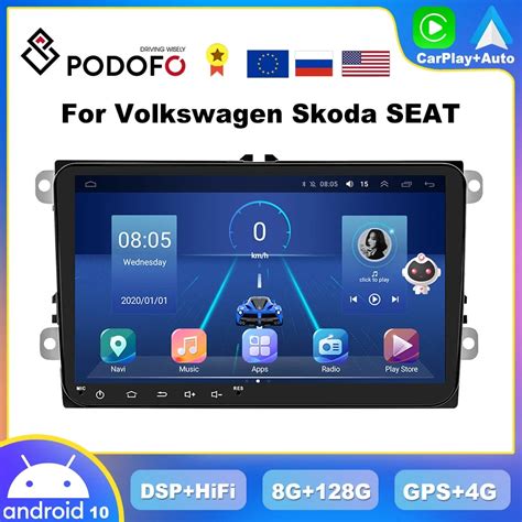 Podofo Inch Carplay Android Radio For Vw Volksawagen Skoda Seat