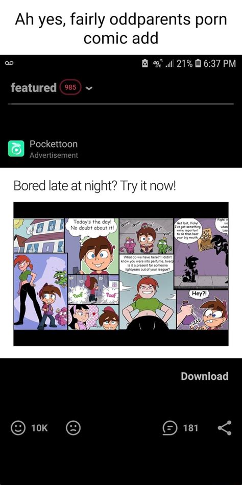 Ah Yes Fairly Oddparents Porn Comic Add PM Featured Pockettoon Advertisement Bored Late At