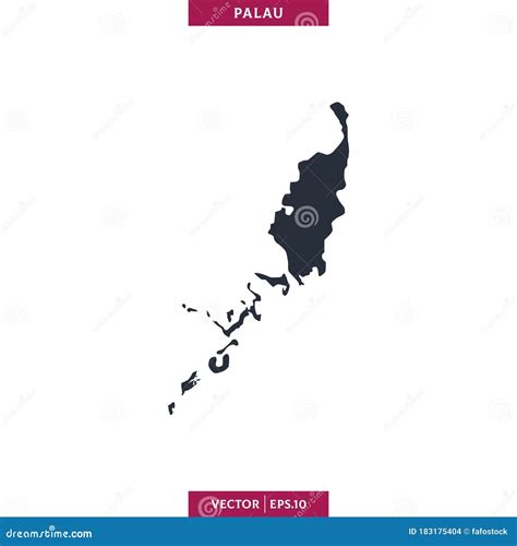 Map Pin With Detailed Map Of Palau And Neighboring Countries Cartoon