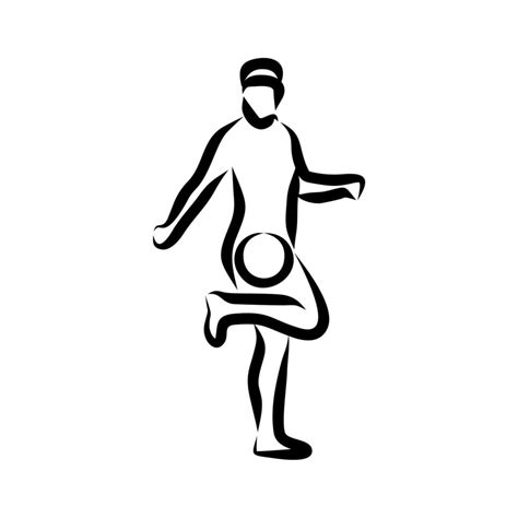 Line Drawing Of Someone Playing Football 11463662 Vector Art At Vecteezy