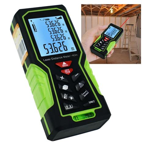 M Ft Digital Laser Distance Meter W Backlight Spirit Bubble