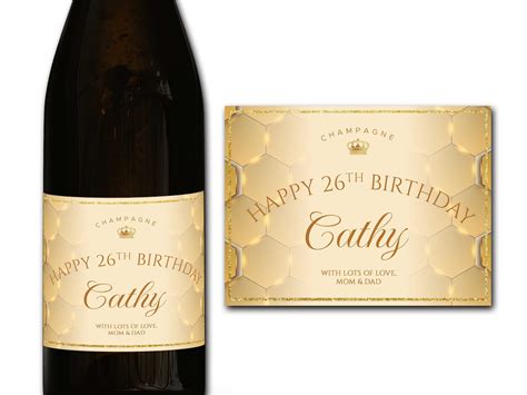 Personalised Birthday Champagneprosecco Bottle Label Ideal Celebrationanniversarybirthday