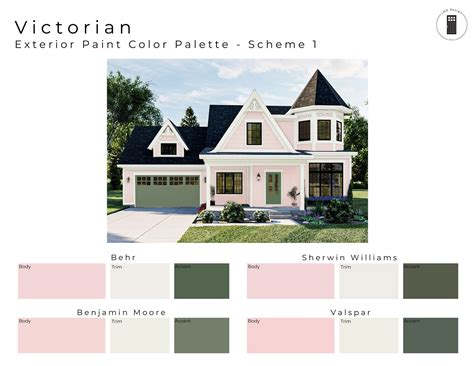 Victorian Exterior Paint Color Palettes House Paint Colors - Etsy