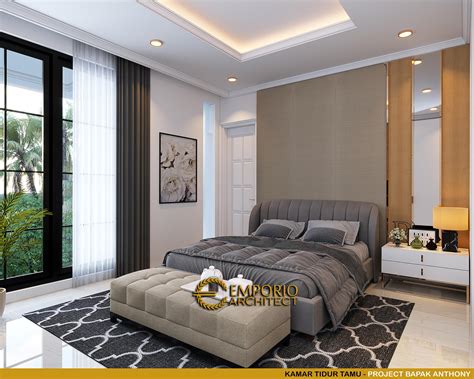 Desain Kamar Tidur Tamu Rumah Modern Classic Lantai Bapak Anthony Di