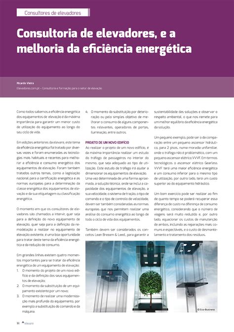 Consultoria De Elevadores E A Melhoria Da Eficiência Energética Revista Elevare