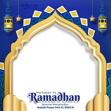 Desain Twibbon Caption Marhaban Ya Ramadhan Png