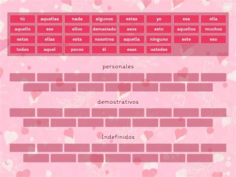 Clasificar Pronombres Group Sort