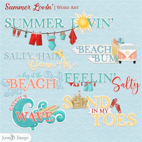 Beach Clip Art Summer Clip Art Summer Lovin Scrapbook Etsy