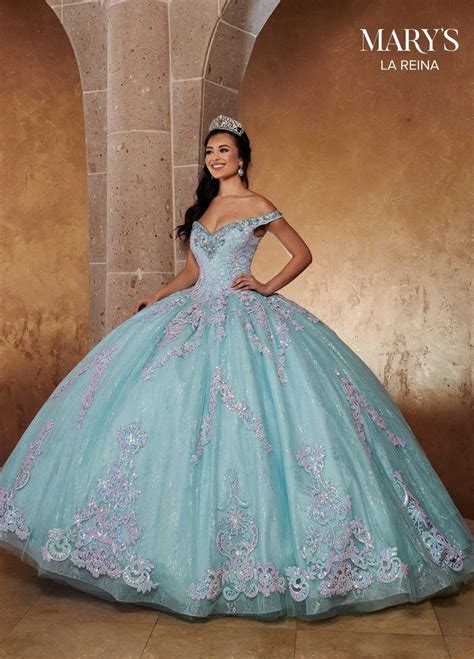 Applique Off Shoulder Quinceanera Dress By Mary S Bridal Mq Xv