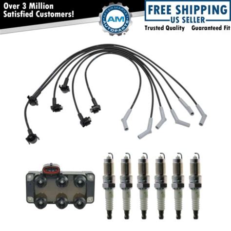 Engine Ignition Coil W Spark Plugs And Wire Set Kit For Ford E150 E250