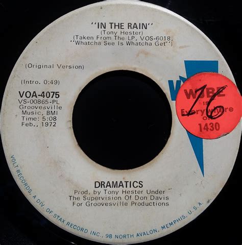 Dramatics – In The Rain (1972, PL - Plastic Products Pressing, Vinyl ...