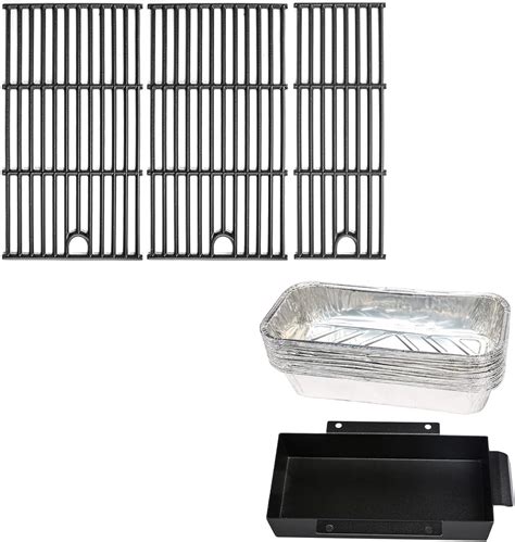 Amazon Uniflasy Cast Iron Cooking Grates And Catch Pan With